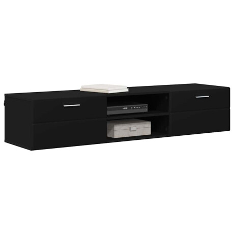 vidaXL Houten Kast met lade Zwart 150 x 39 x 30 cm Bewerkt hout afbeelding3 - 1
