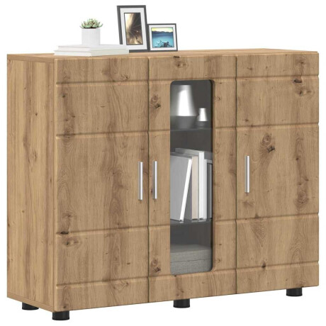 vidaXL Houten Kast Artisan Eiken 88,5 x 30,5 x 73 cm Bewerkt hout afbeelding3 - 1