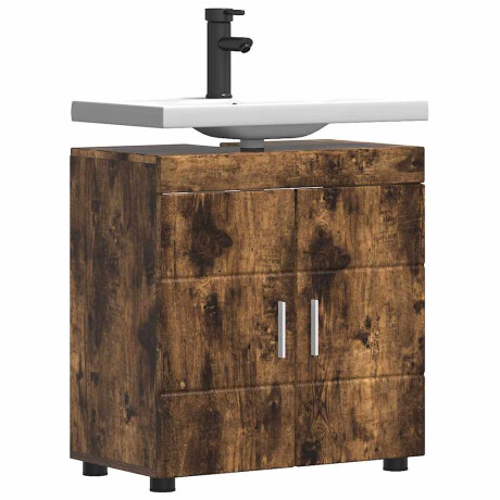 vidaXL Badkamerkastenset TULUM Gerookt eiken 60 x 34 x 63 cm afbeelding3 - 1