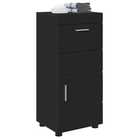 vidaXL Badkamerkastenset TULUM Zwart 37 x 31,5 x 82 cm Bewerkt hout afbeelding3 - 1