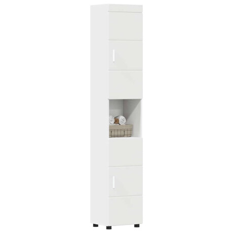 vidaXL Badkamer Kast met opslag Wit 37 x 31.5 x 203 cm Bewerkt hout afbeelding3 - 1