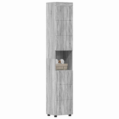 vidaXL Badkamer Kast Grijs sonoma 37 x 31.5 x 203 cm Bewerkt hout afbeelding3 - 1