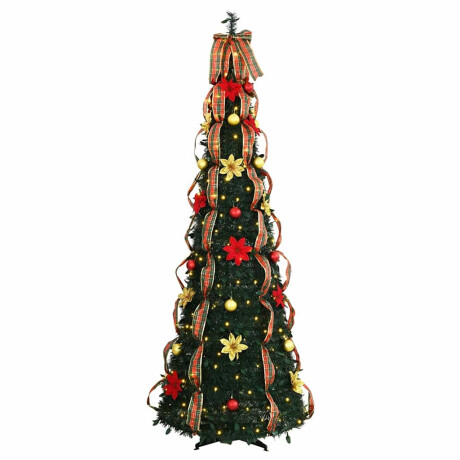 vidaXL Kunstkerstboom met 150 LED met standaard Groen 185 cm PVC afbeelding3 - 1