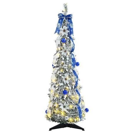vidaXL Kunstkerstboom met 50 LED met standaard Wit 120 cm PVC afbeelding3 - 1