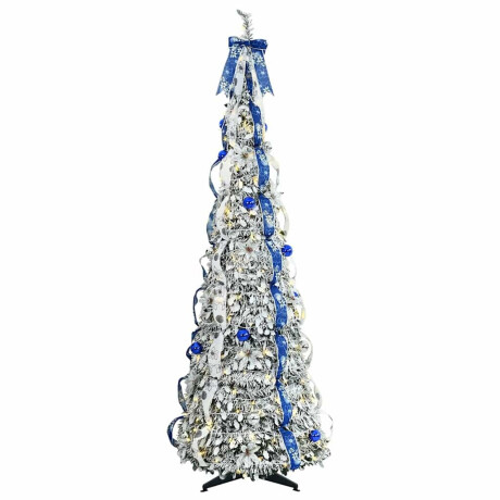 vidaXL Kunstkerstboom met 200 LED met standaard Wit 210 cm PVC afbeelding3 - 1