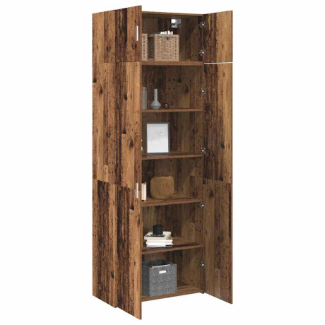 vidaXL Opbergkast met plank Anders met opslag met de deur Oud hout 80 x 42,5 x 225 cm Bewerkt hout afbeelding3 - 1