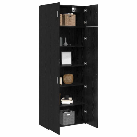 vidaXL Opbergkast Zwart eiken 80 x 41 x 225 cm Bewerkt hout afbeelding3 - 1