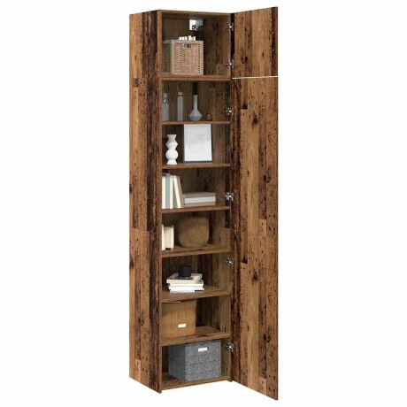 vidaXL Opbergkast met plank Anders met opslag met de deur Oud hout 50 x 41 x 225 cm Bewerkt hout afbeelding3 - 1
