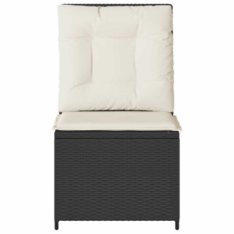 vidaXL Tuinbank met kussen Zwart Poly riet afbeelding3 - 1
