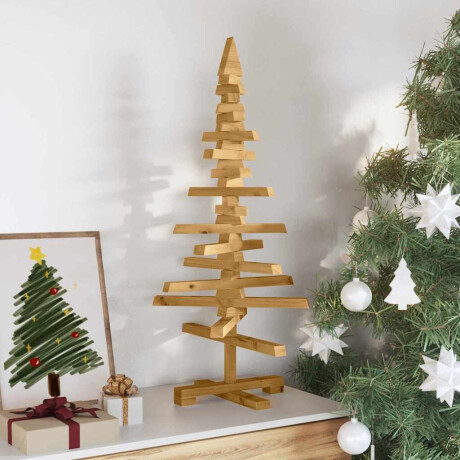 vidaXL Houten kerstboom met standaard Bruin 90 cm Massief grenenhout afbeelding3 - 1