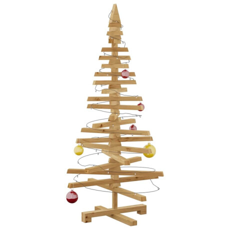 vidaXL Houten kerstboom met standaard Bruin 120 cm Massief grenenhout afbeelding3 - 1