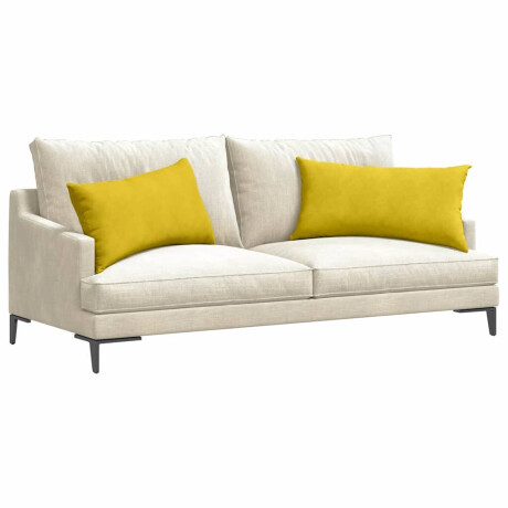 vidaXL Sofa Kussens 2 pcs Geel 80 x 40 cm Katoen Stof afbeelding3 - 1