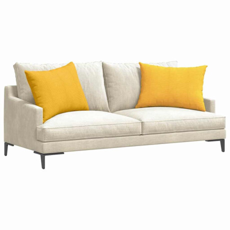vidaXL Sofa Kussens 2 pcs Lichtgeel 70 x 50 cm Katoen Stof afbeelding3 - 1