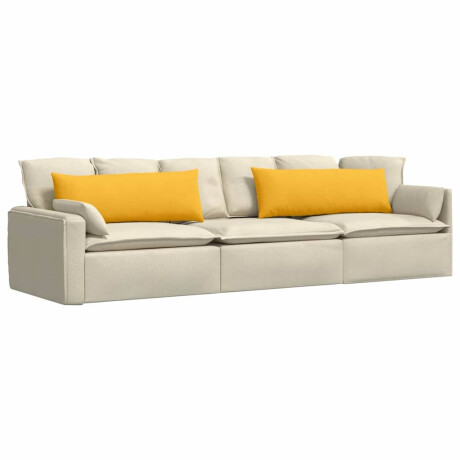 vidaXL Sofa Kussens 2 pcs Lichtgeel 120 x 40 cm Katoen Stof afbeelding3 - 1