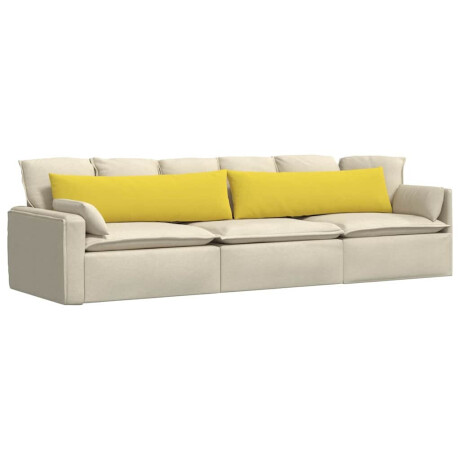vidaXL Sofa Kussens 2 pcs Lichtgeel 145 x 40 cm Stof afbeelding3 - 1