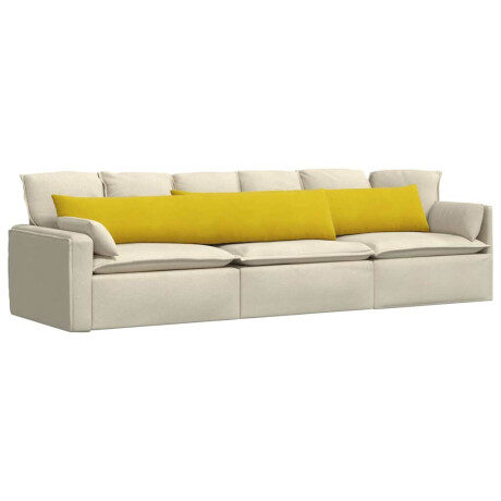 vidaXL Sofa Kussens 2 pcs Geel 200 x 40 cm Katoen Stof afbeelding3 - 1