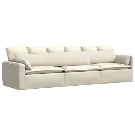 vidaXL Sofa Kussens 2 stuks Crème 200 x 40 cm Cordstof afbeelding3 - 1