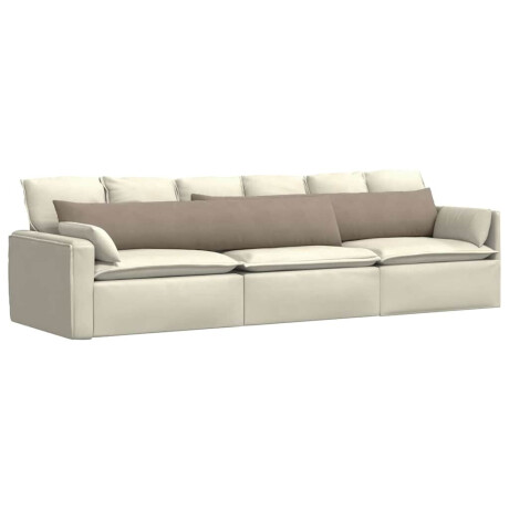vidaXL Sofa Kussens 2 pcs Taupe 200 x 40 cm Stof afbeelding3 - 1