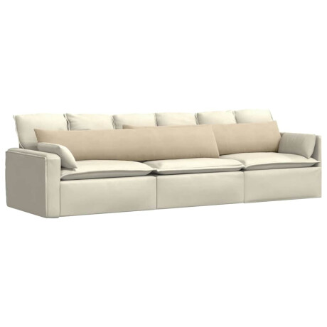 vidaXL Sofa Kussens 2 stuks Crème 200 x 40 cm Stof afbeelding3 - 1