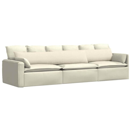 vidaXL Sofa Kussens 2 stuks Crème 200 x 40 cm Cordstof afbeelding3 - 1