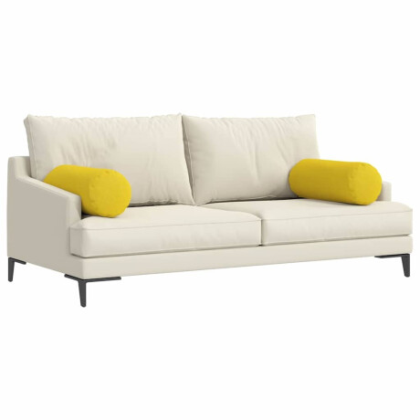 vidaXL Bolster Kussens 2 pcs Lichtgeel Ø 25 x 70 cm Stof afbeelding3 - 1