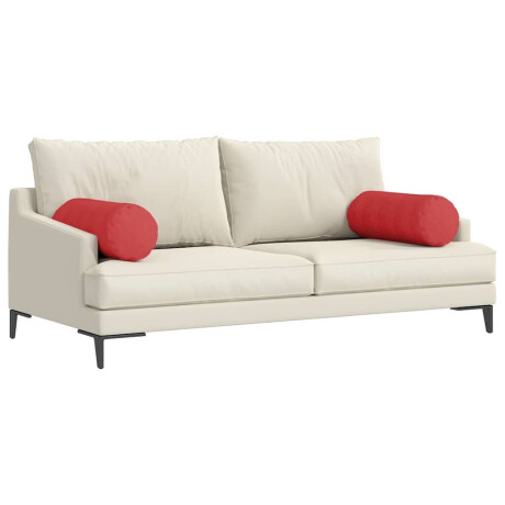 vidaXL Bolster Kussens 2 stuks Rood Ø 25 x 70 cm Stof afbeelding3 - 1