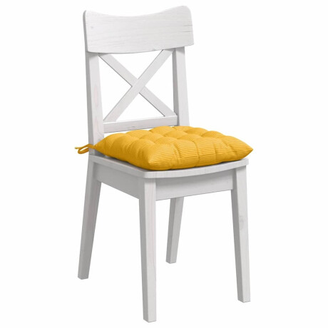 vidaXL Zitkussens 4 pcs Lichtgeel 40 x 40 x 6 cm Katoen Stof afbeelding3 - 1