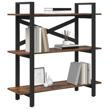 vidaXL Boekenkast Gerookt eiken 100 x 33,5 x 102 cm Bewerkt hout afbeelding3 - 1