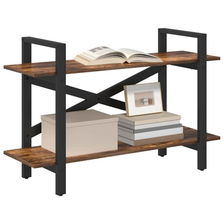 vidaXL Boekenkast Gerookt eiken 100 x 33,5 x 64 cm Bewerkt hout afbeelding3 - 1