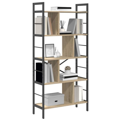 vidaXL Boekenkast Sonoma Eiken 75 x 30 x 156 cm Bewerkt hout afbeelding3 - 1