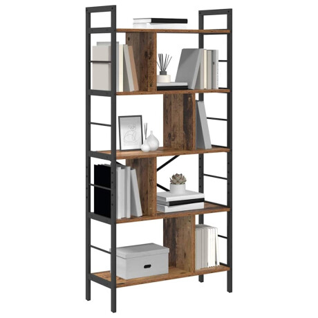 vidaXL Boekenkast Oud Hout 75 x 30 x 156 cm Bewerkt hout afbeelding3 - 1