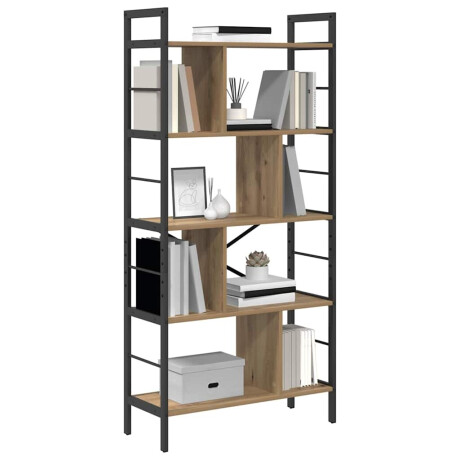 vidaXL Boekenkast Artisan Eiken 75 x 30 x 156 cm Bewerkt hout afbeelding3 - 1