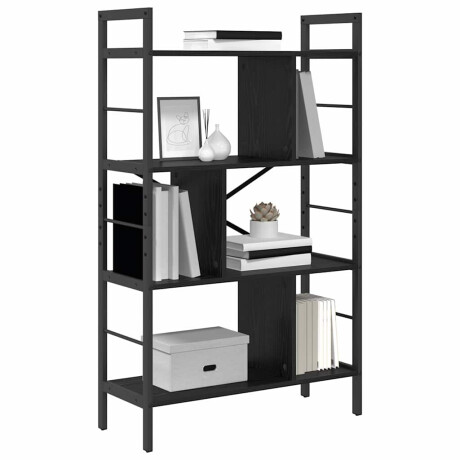 vidaXL Boekenkast Zwart Eiken 75 x 30 x 123,5 cm Bewerkt hout afbeelding3 - 1