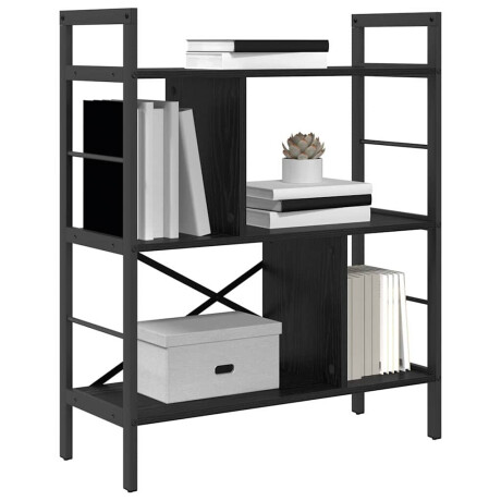 vidaXL Boekenkast Zwart Eiken 75 x 30 x 91 cm Bewerkt hout afbeelding3 - 1