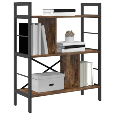 vidaXL Boekenkast Gerookt eiken 75 x 30 x 91 cm Bewerkt hout afbeelding3 - 1
