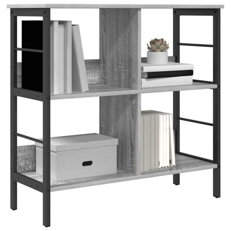 vidaXL Boekenkast Grijs Sonoma 82 x 32 x 79 cm Bewerkt hout afbeelding3 - 1