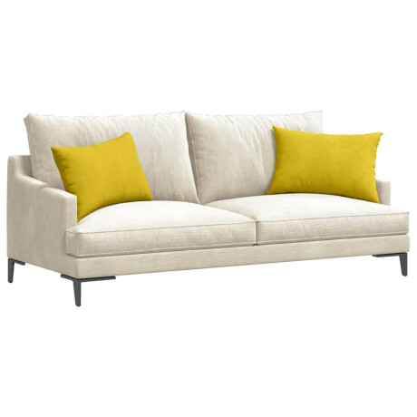 vidaXL Sofa Kussens 2 pcs Geel 60 x 40 cm Katoen Stof afbeelding3 - 1