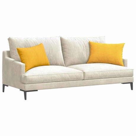 vidaXL Sofa Kussens 2 pcs Lichtgeel 60 x 40 cm Katoen Stof afbeelding3 - 1