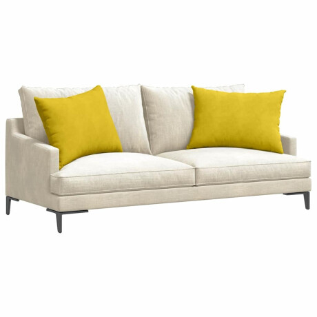 vidaXL Sofa Kussens 2 pcs Geel 70 x 50 cm Katoen Stof afbeelding3 - 1