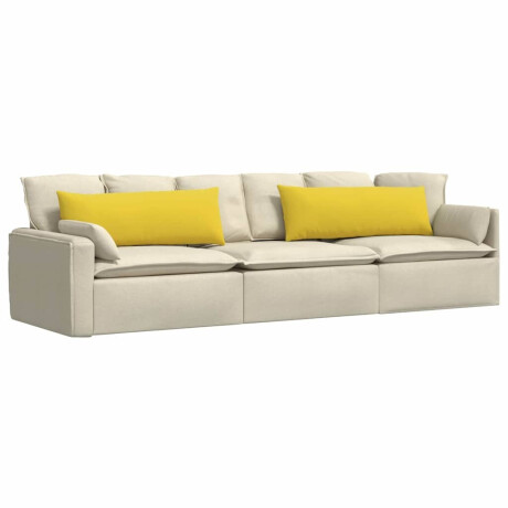 vidaXL Sofa Kussens 2 pcs Lichtgeel 120 x 40 cm Stof afbeelding3 - 1