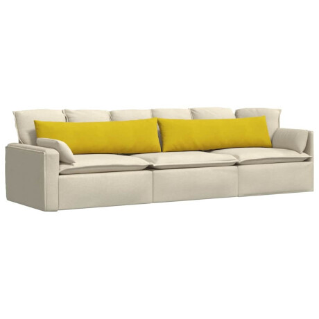 vidaXL Sofa Kussens 2 pcs Geel 145 x 40 cm Katoen Stof afbeelding3 - 1