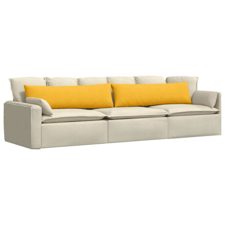 vidaXL Sofa Kussens 2 pcs Lichtgeel 145 x 40 cm Katoen Stof afbeelding3 - 1
