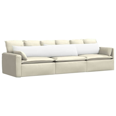 vidaXL Sofa Kussens 2 pcs Wit 200 x 40 cm Stof afbeelding3 - 1