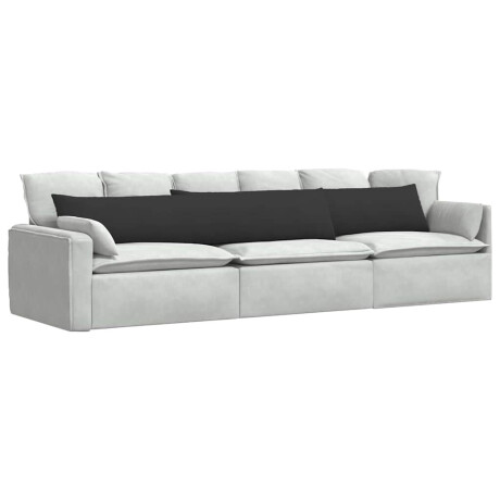 vidaXL Sofa Kussens 2 stuks Zwart 200 x 40 cm Stof afbeelding3 - 1