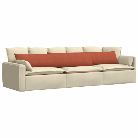 vidaXL Sofa Kussens 2 pcs Rood-oranje 200 x 40 cm Katoen Stof afbeelding3 - 1