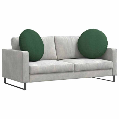vidaXL Zitkussens 2 pcs Donkergroen Ø60 x 21 cm Katoen Stof afbeelding3 - 1