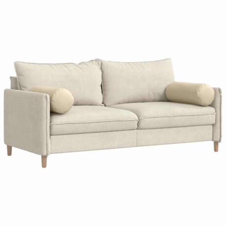 vidaXL Bolster Kussens 2 stuks Crème Ø 25 x 70 cm Stof afbeelding3 - 1