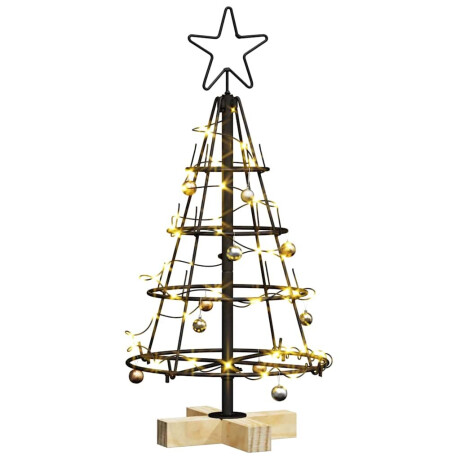 vidaXL Kerst Cone Boom met standaard Zwart 60 cm Staal afbeelding3 - 1