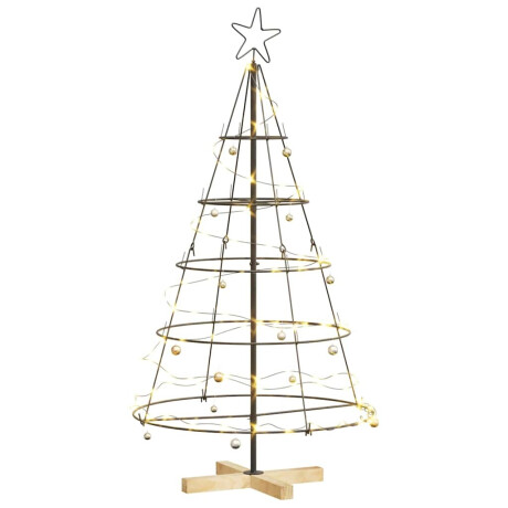 vidaXL Kerst Cone Boom met standaard Zwart 126 cm Staal afbeelding3 - 1