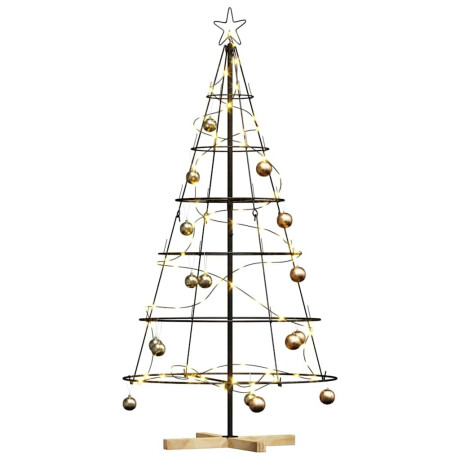 vidaXL Kerst Cone Boom met standaard Zwart 154 cm Staal afbeelding3 - 1